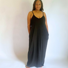 Load image into Gallery viewer, Relaxed Cami Maxi Dress with Pockets - Black
