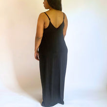 Load image into Gallery viewer, Relaxed Cami Maxi Dress with Pockets - Black
